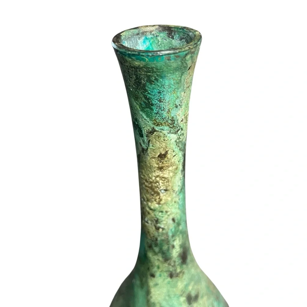 Antique Japanese Bronze Soliflor Vase Amazing Patina